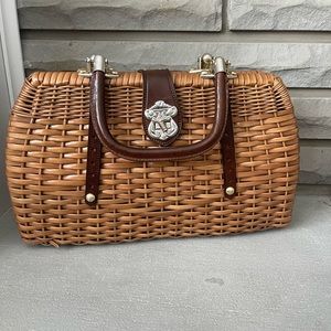 Vintage Wicker Handbag from British HongKong